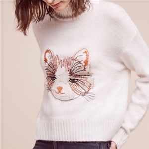 Anthropologie Moth Miaou Cat Sweater